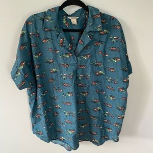 Duluth Trading Women’s Printmaker camper lightweight popover shirt